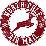 North Pole Santa Air Mail Postmark Stamp StompStock Royalty Free